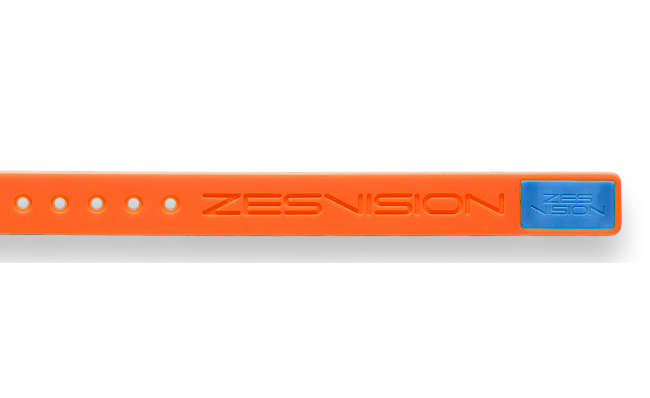 ZES Sports náramok - Náramok oranžový a púzdro modré